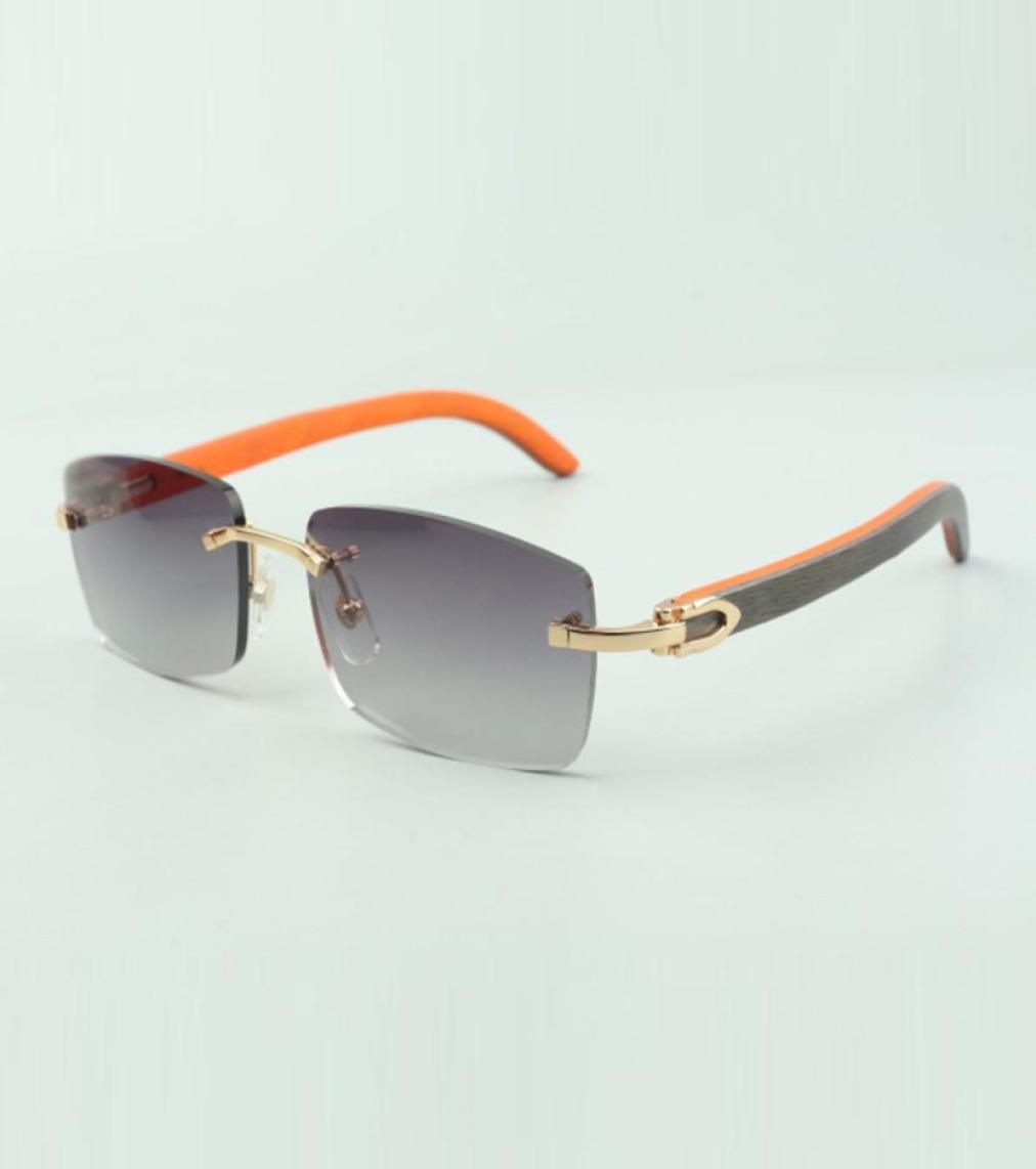 

Plain sunglasses 3524012 with orange wooden sticks and 56mm lenses for unisex3358450