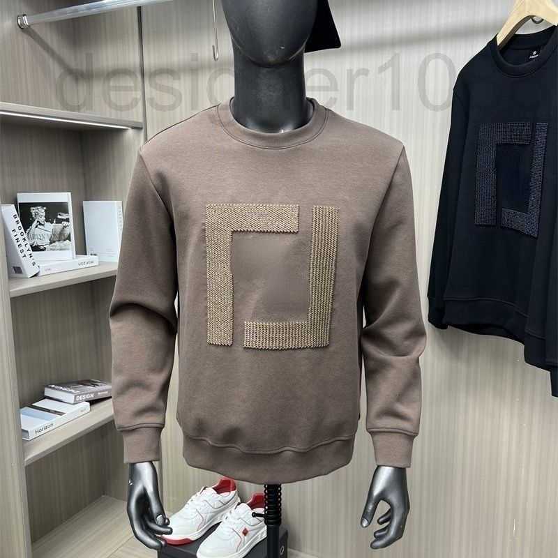 

designer Cotton sweater mens sweatshirt double F embroidery long sleeve tshirt fd hoodie men women casual oversize pullover sweaters KAWI, Coffee