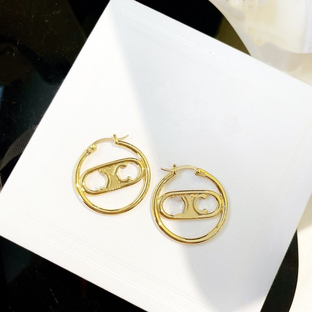 

C-Shaped Earrings Stud Female Niche Design Celinity High-Quality Texture Needle Retro Temperament Jewelry Gift AC2f