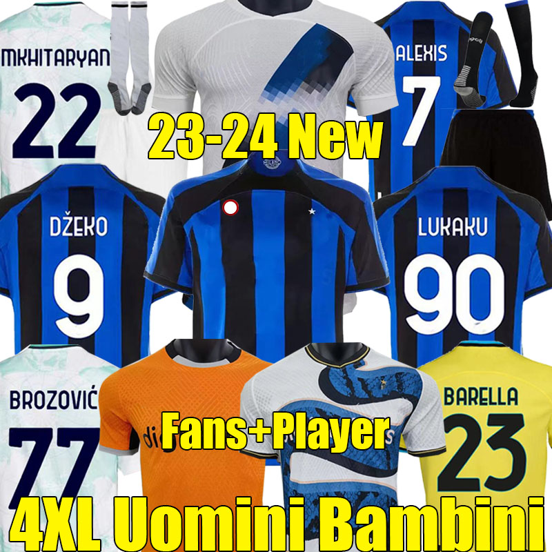 

4XL LUKAKU J.CORREA soccer jerseys 22/23/24 BARELLA LAUTARO ERIKSEN ALEXIS DZEKO Third Gosens BROZOVIC football shirt 2023 2024 Men Kids Kits sock Full sets uniform, 23-24 new