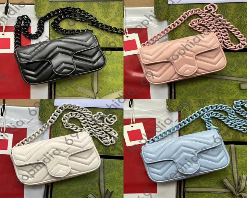 

699757 Quilted Mini Belt Bag Bumbag Waist Bags Chain Bags Tote Handbag Ladies Designer Fashion Luxury Leather Original Mirror Qual7569074, Sky blue