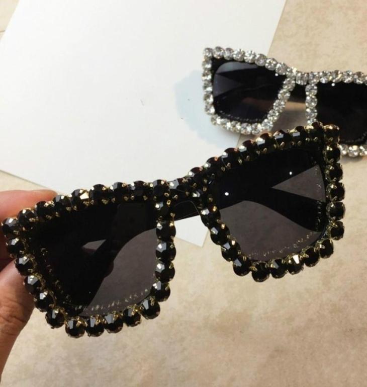 

Fashion Sunglasses Frames Oversized Rhinestone Frame Square Ladies Diamond Glasses Sun Women3443608