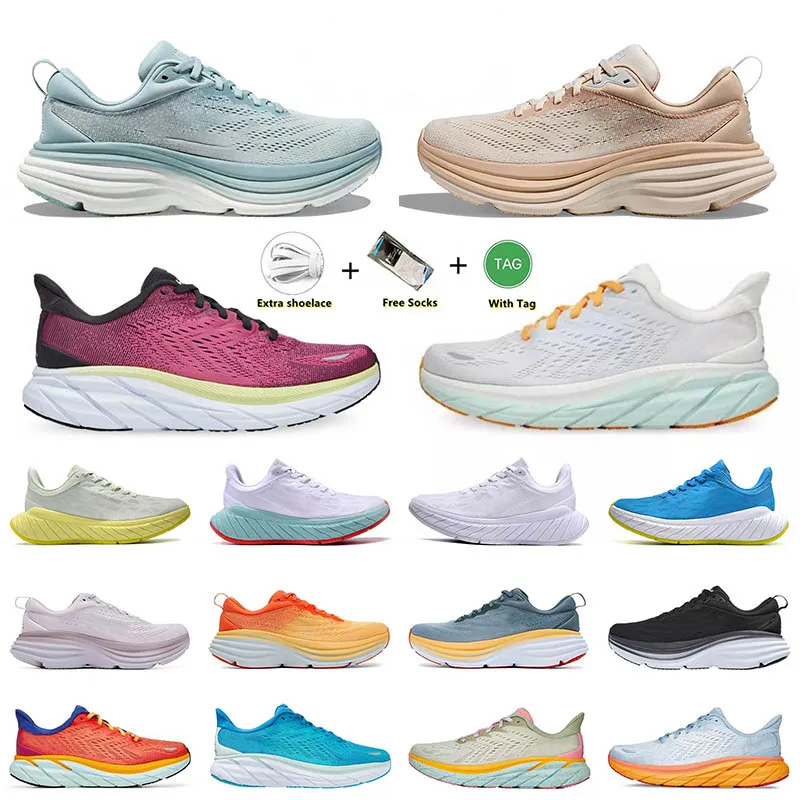 

2023 Hoka One Clifton Bondi 8 Running Shoes Lightweight Cushioning Long Distance Road Runner Shoe Men Women Sneakers Drop Accepted lifestyle 36-45 With No Box, 18