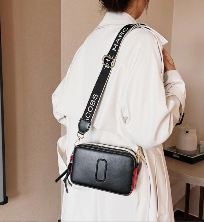 

Womens Shoulder Bag Letter pink green black Color Contrast Camera Bags Versatile Messenger Bags 20128cm J0054395421, Blue