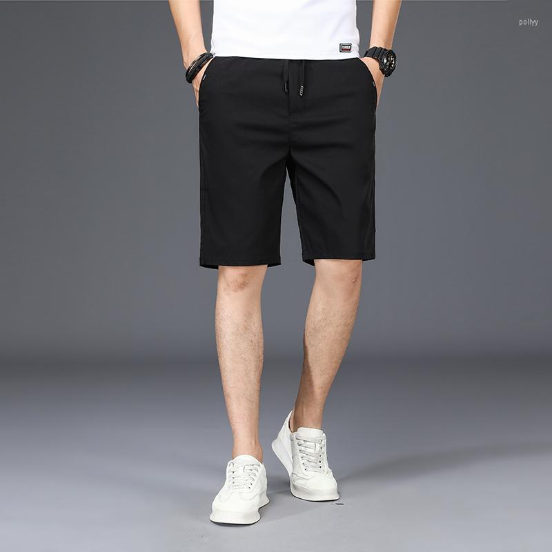 

Men's Shorts Summer Soft Cosy Ice Silk Fabric Men's Denim Thin Loose Pants Drawstring Elastic Waist Korea Casual Short, Khaki