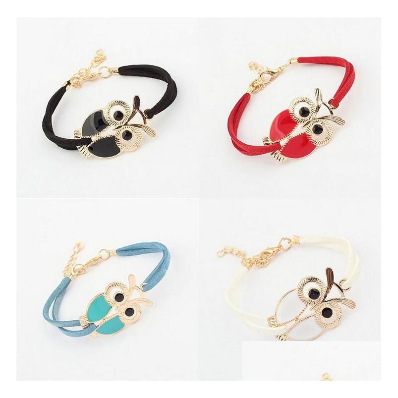 

Charm Bracelets Good Aaddadd Wild Belt Color Owl Bracelet Fashion Fb179 Mix Order 20 Pieces A Lot Drop Delivery Jewelry Dhnui