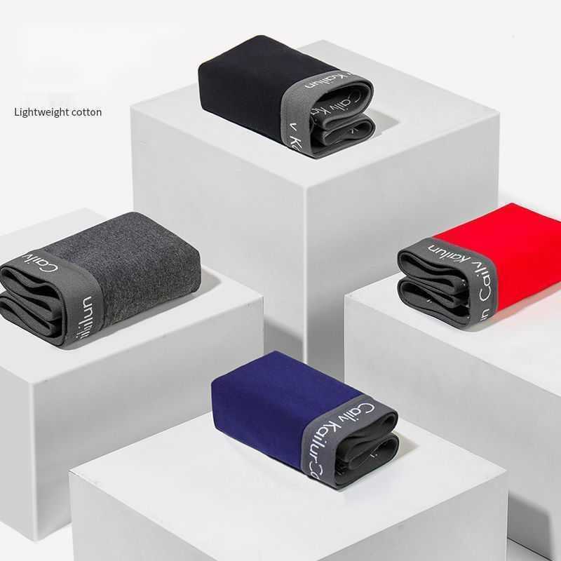 

4pcs/Set Boxers Briefs For Men Breathable Underwear Boxer Male Soft Underpants Man Luxury Brand Comfortable Boxershorts Men S14K, White+ gray+ blue