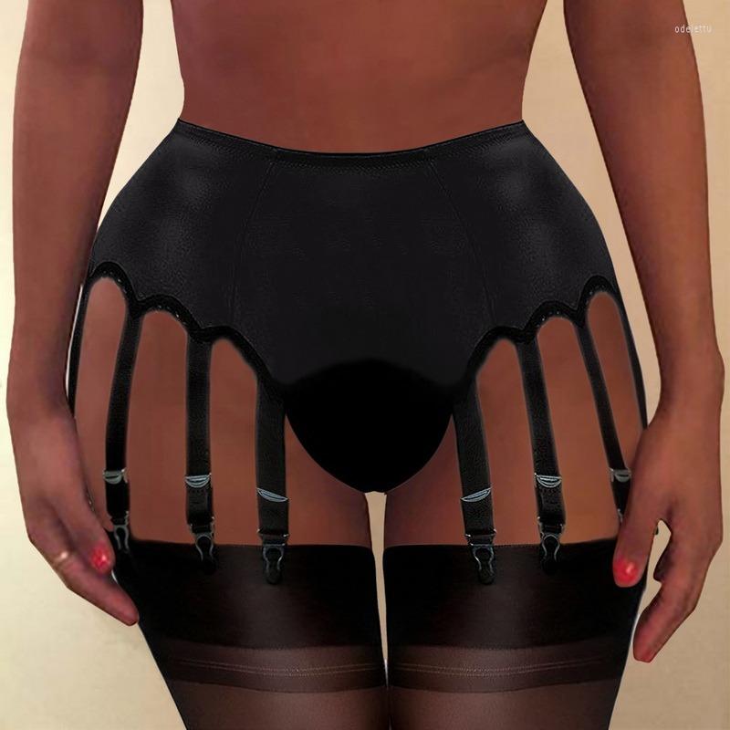 

Garters Sexy Women Mesh Garter Belt Stockings 6-8 Metal Buckles Straps Suspender Elastic Night Club Femme Underwear, Style2-red