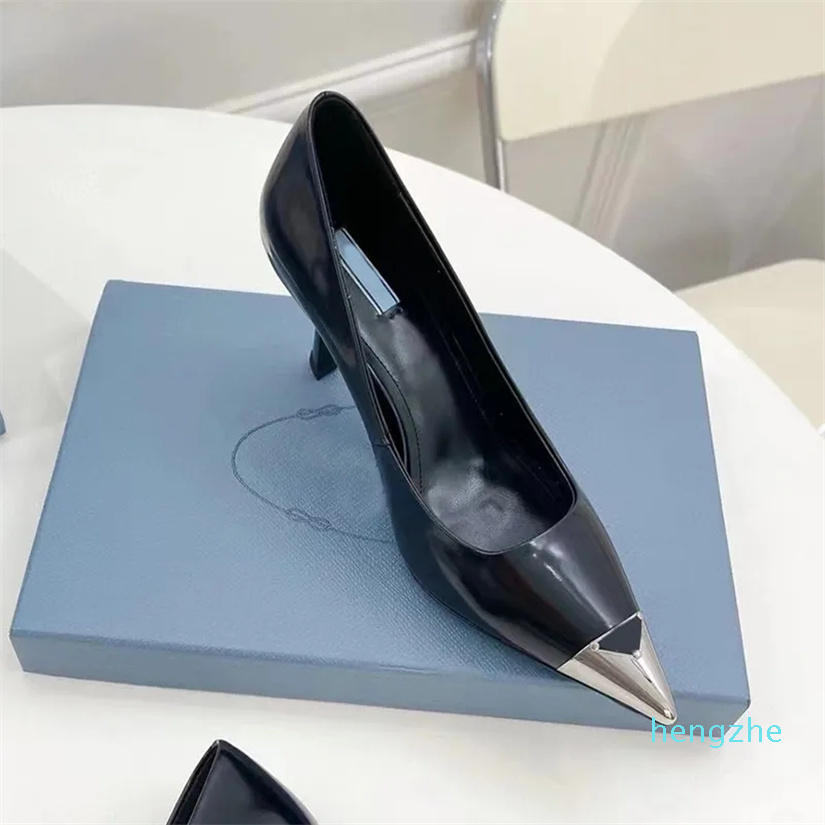 

Head Dress Ladies Office Shoes For Women Sandals Classic Buckle Lady Pumps Designer 7.5CM High Heels Fashion Heeled, White