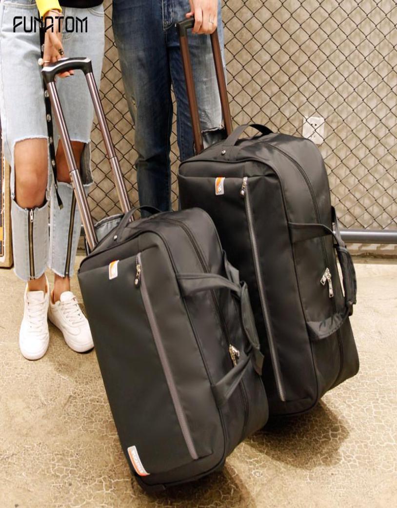 

Duffel Bags Fashion Waterproof Oxford Trolley Travel Backpack Hand Luggage Suitcase On Wheels Unisex Rolling Duffle Bag9144578, Sky blue