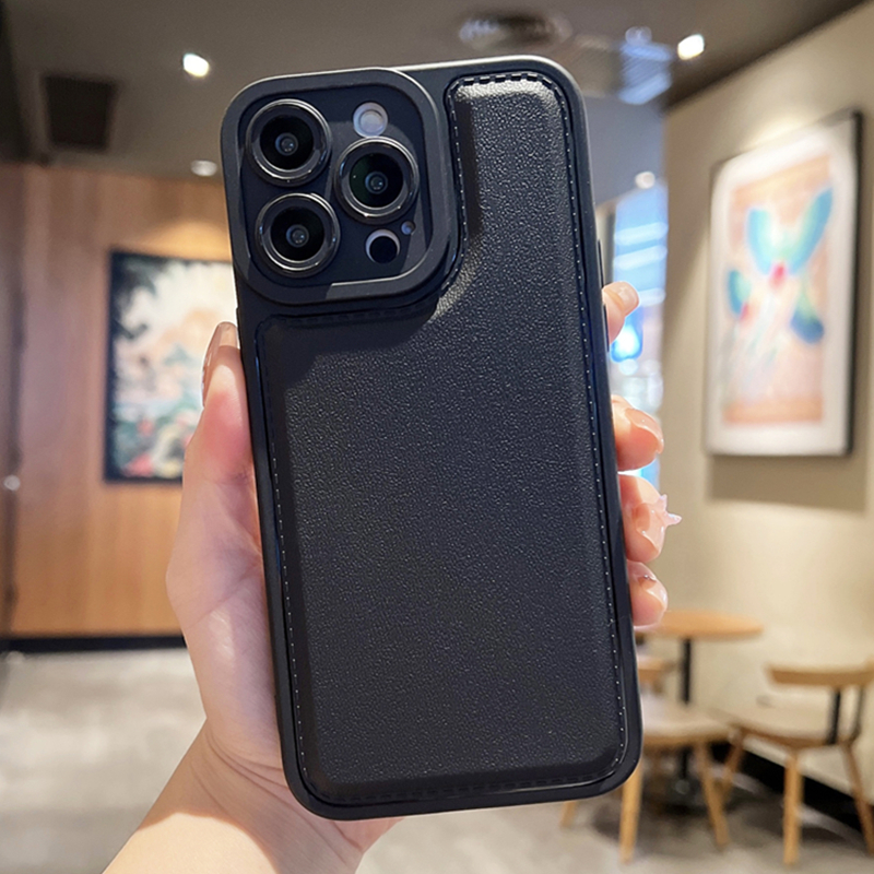 

Simple Leather Texture Soft TPU Case For iPhone 14 13 12 11 Pro Max XR X XS MAX 7 8 14 Plus Air Cushion Silicon Shockproof Cover