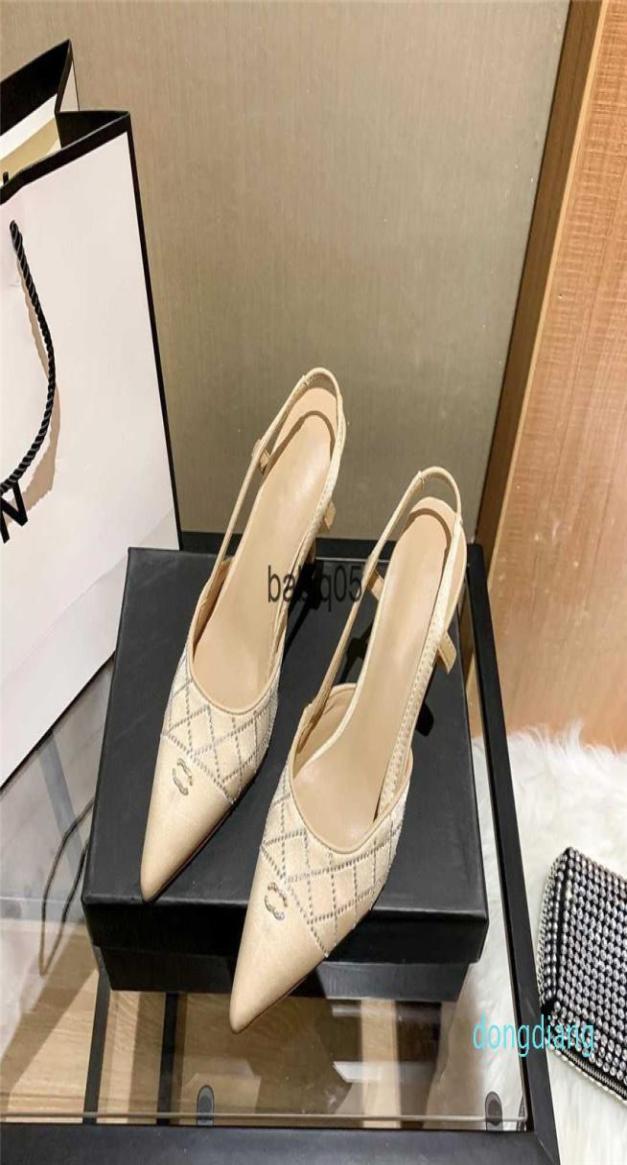 

Sandals Small Fragrant Pointed Slim Heel New Version Rhinestone Shallow Cut Women039s Shoes Casual Versatile Sexy High3066012, Black