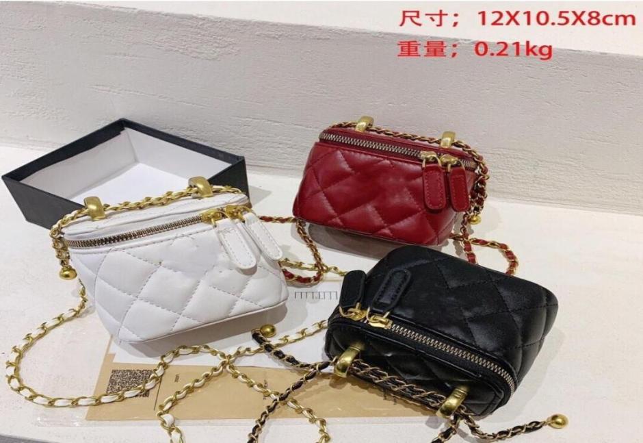 

Designer Bags Chain Box Wallet Womens Classic Handbag Fashion Leisure PU Women Single Shoulder Bags Tricolor New Style Messenger B3859165, Black