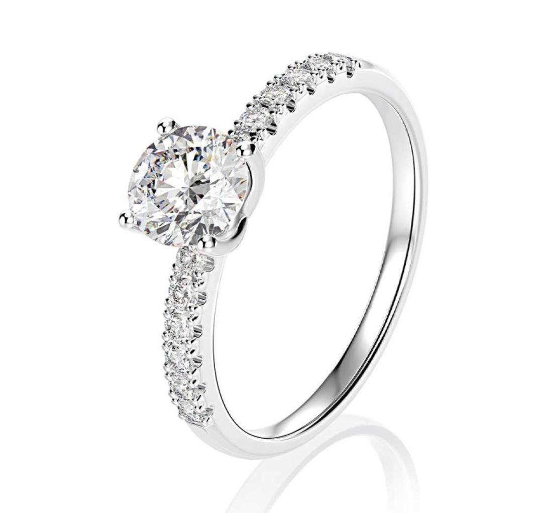 

HBP fashion Shipai jewelry four claw imitation female ring micro inlaid with zircon heart eight arrow main diamond 65mm4539441