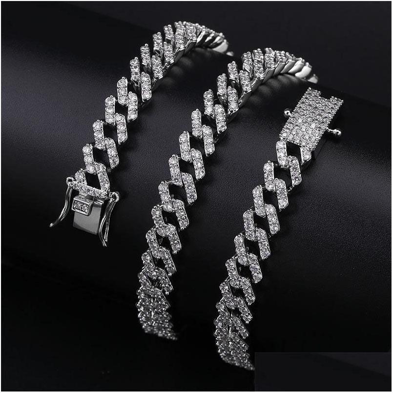

Chains Cuban Necklace For Men Gold Sier Hip Hop Iced Out Paved Bling Cz Rapper Jewelry Drop Delivery Necklaces Pendants Dhane