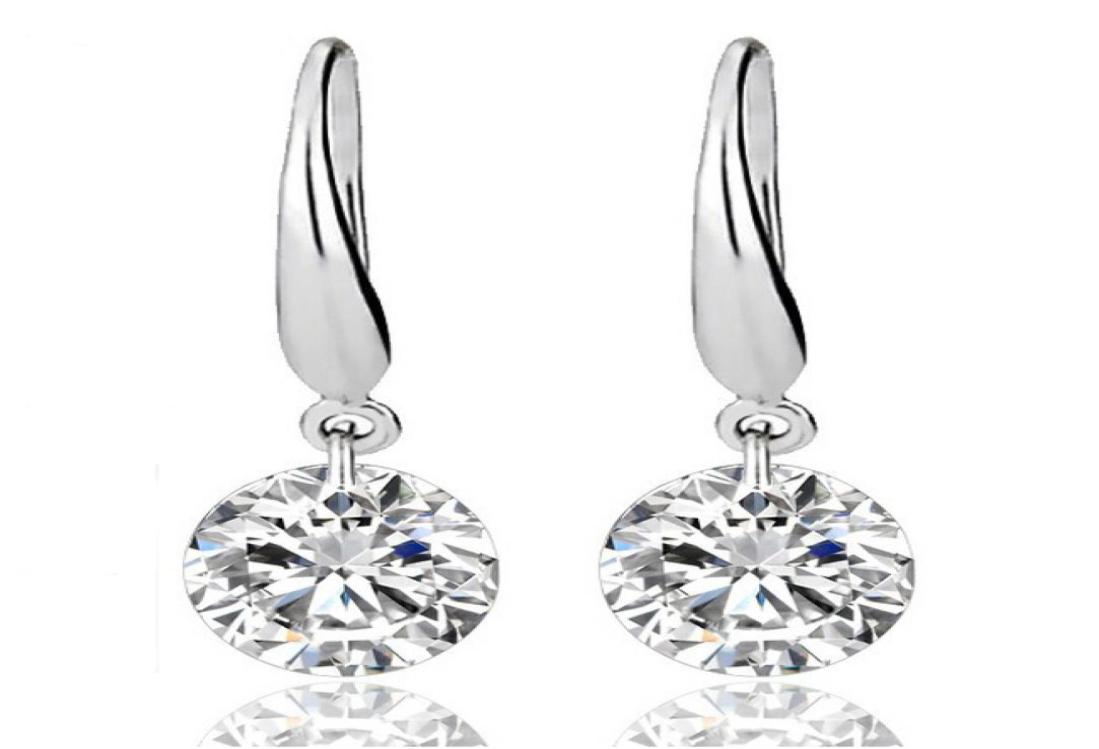

Sterling Silver Earrings Gemstone Big Long Dangle Geometric Drop Earrings Cubic Zirconia Statement Crystal Earrings1221786