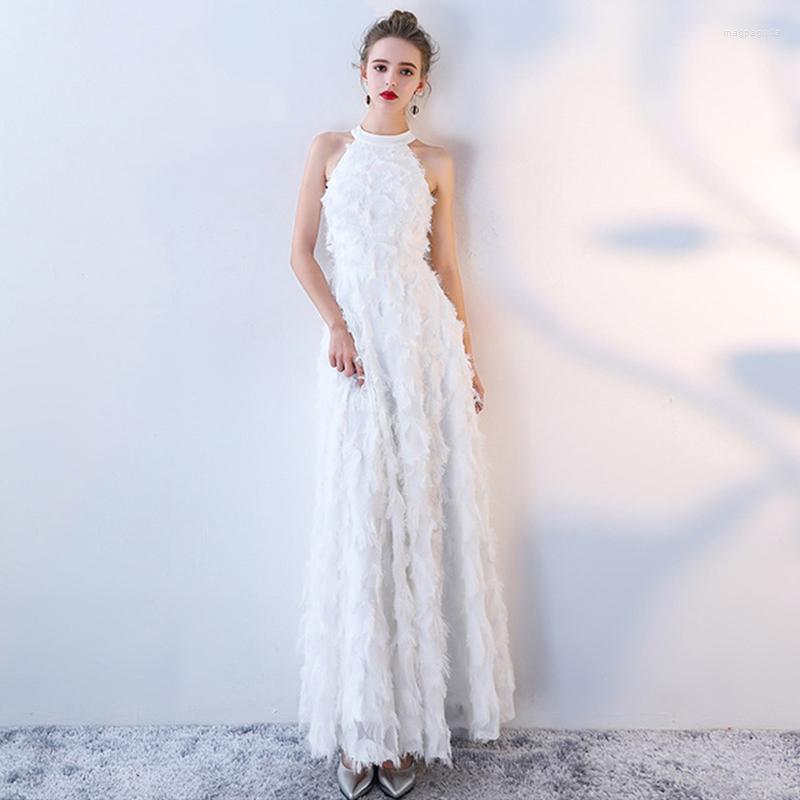 

Ethnic Clothing Evening Dress Female Small Banquet White Long Section Can Usually Wear Modern Bridesmaid Performance Skirt