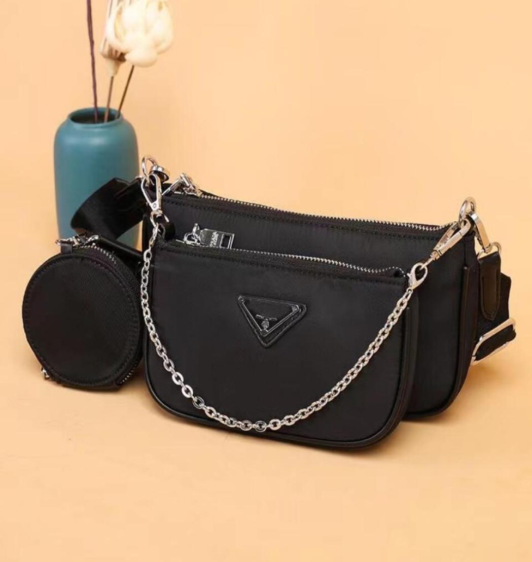 

2005 Edition Whole canvas hobo for women shoulder bag for women Chest pack lady Tote chains handbags purse messenger bag handb4021981, Black