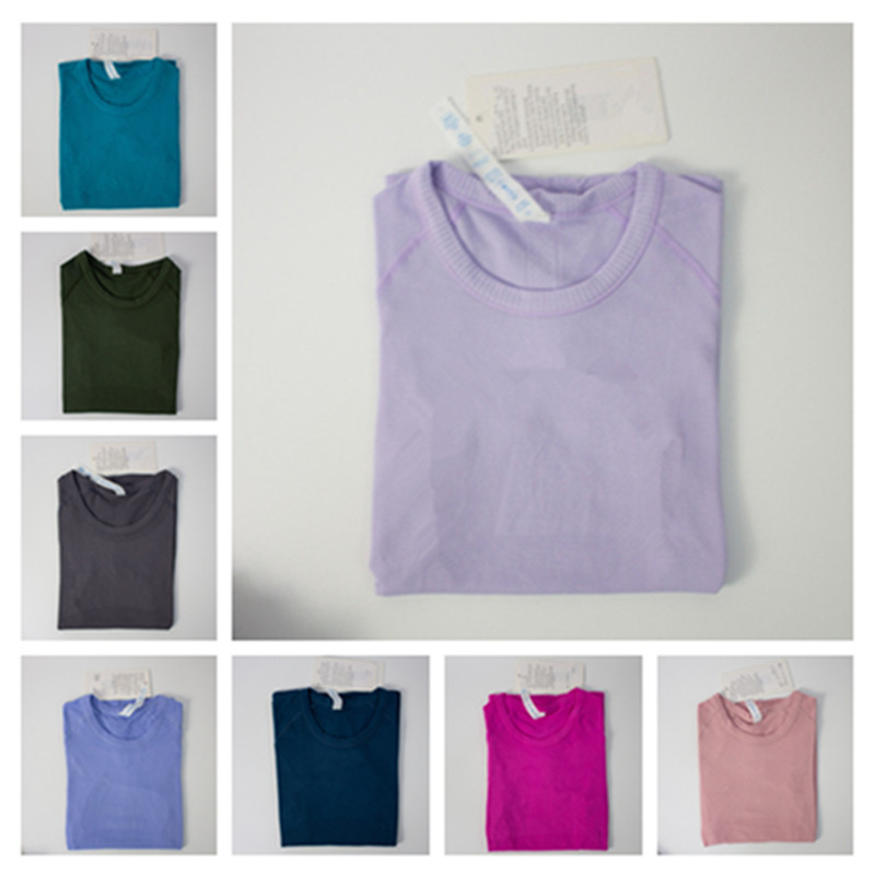 

LU-001 NWT Women's Sports T-shirt Fitness Clothing Woman Short Sleeve Workout Shirts Gym Tops Active Wear Yoga Clothes Ladies lulus lemon, 0009