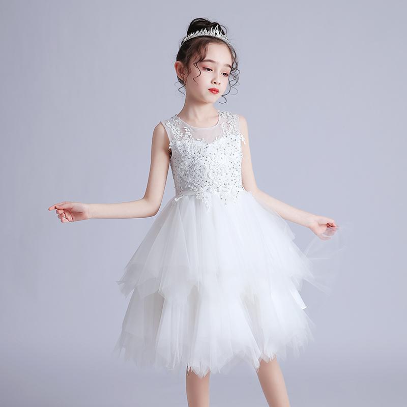 

Girl Dresses Girl's Big Girls Tutu Dress Embroidery Sleeveless Flower Kids Tulle A-lined Outfits Formal Wedding Gown Valentine's Day 4t, Blush pink 1