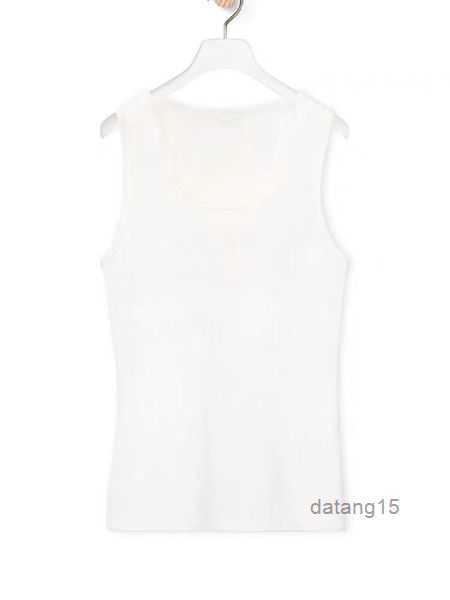 

Women Cropped Top t Shirts Tank Anagram Regular Cotton Jersey Camis Female Femme Knits Tees Designer Embroidery Knitted Sport Breathable Yoga Vest Tops 1 NSOV, White