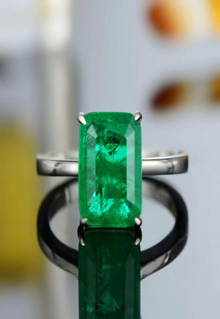 

HBP fashion Shipai popular jewelry pure silver imitation Emerald Diamond ring8620494