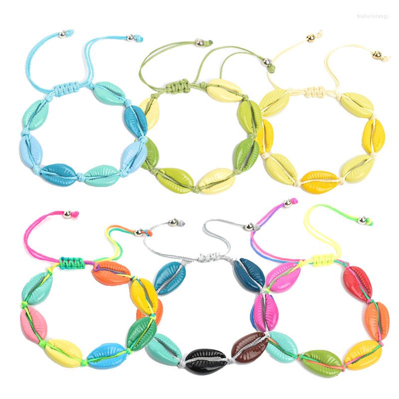 

Bangle Bohemia Jewelry Alloy Shell Ankle Bracelet For Women Conch Adjustable Braid Sandals Accessories Female Anklet Macrame Bracelets
