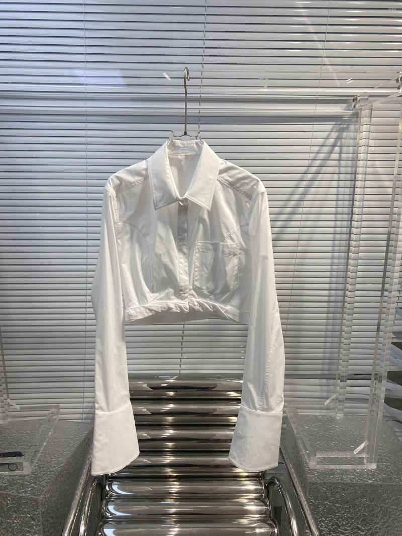 

Women' Blouses 23 Casual Short Slim Shirt Looks Very Good Waist Line High And Thin, Ivory