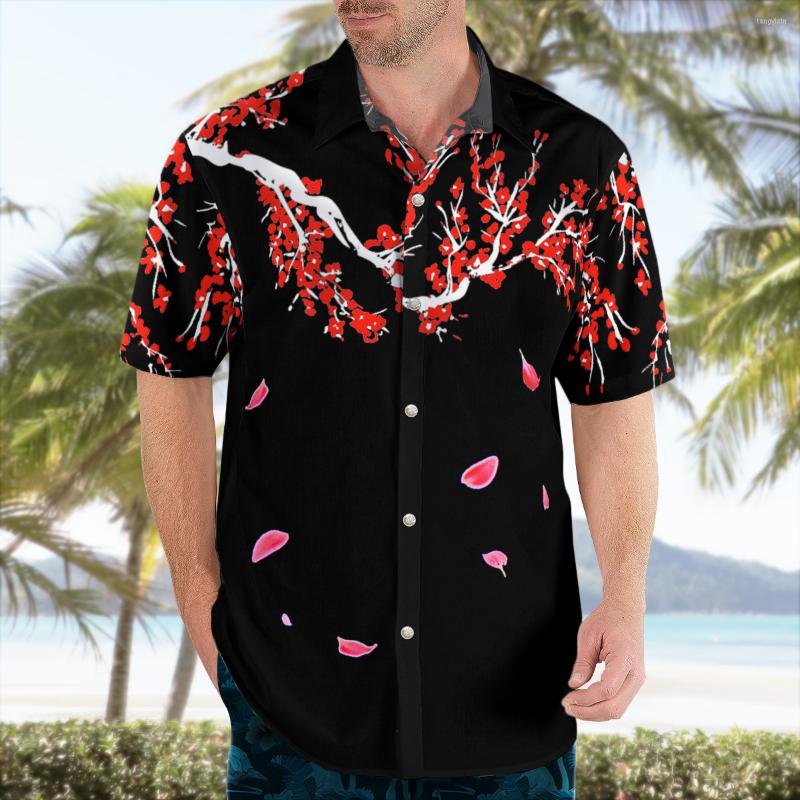 

Men' Casual Shirts 2023 Hawaii Shirt Hawaiian Beach Summer Peach Blossom Printed 3D Men' Harajuku Tee Hip Hop, 14