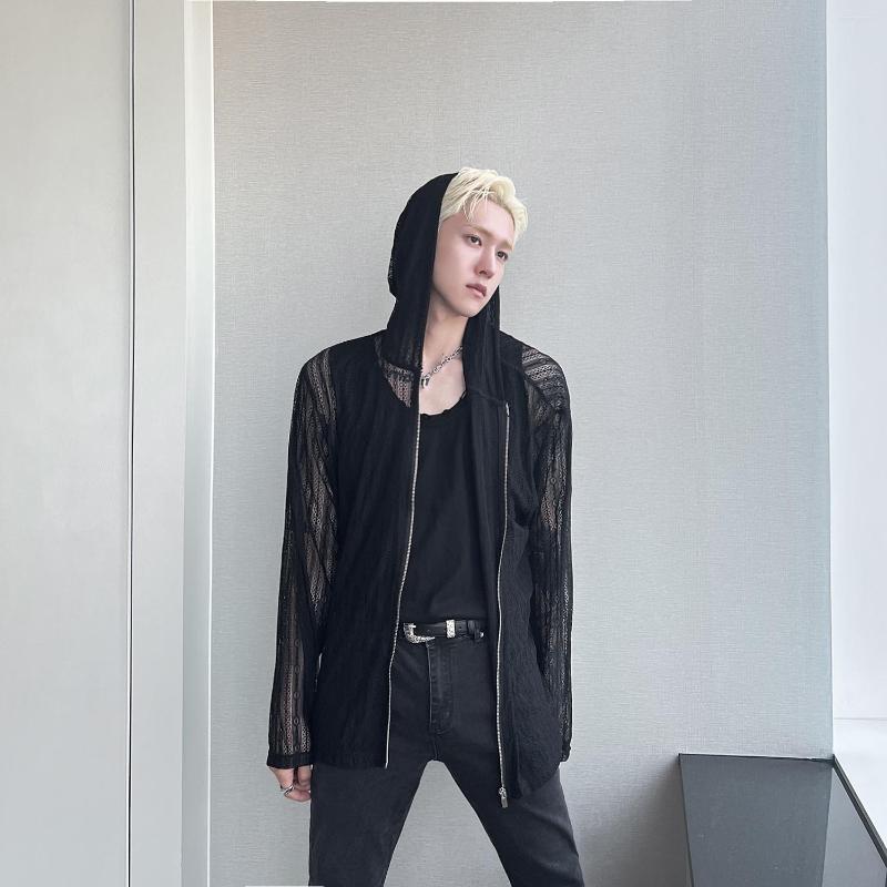 

Men's Jackets Q04785 Fashion Men's Coats & 2023 Runway Luxury European Design Party Style Clothing, Black