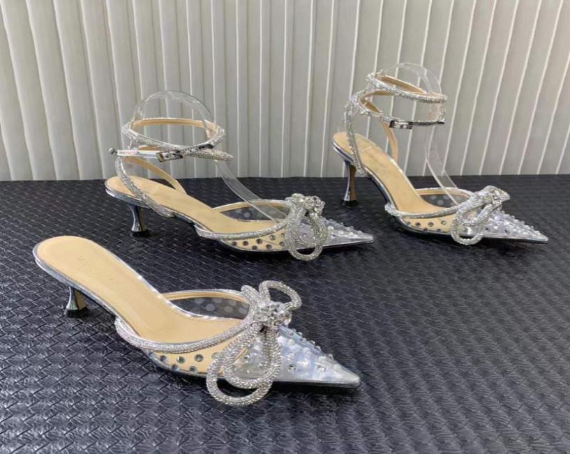 

mach Dress shoes heeled sandals pvc Satin doubledeck Bow Pumps Crystal Embellished rhinestone Evening shoe 65cm 9cm womens heele2923528, Red
