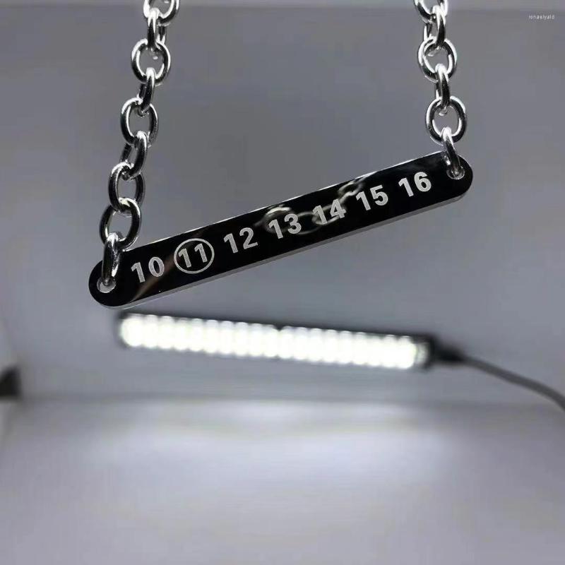 

Chains Pyc 20ss Fashion Character Lovers Letter Nameplate Titanium Steel Necklace Party Versatile Lucky Number Pendant