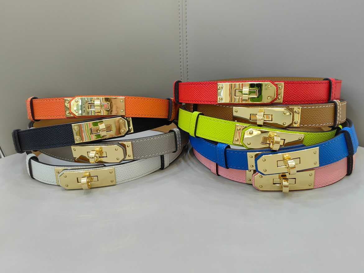 

Designer H Family Kelly Belt Women's Genuine Leather Versatile Summer Dress Waist Closure Decoration Suit Pants