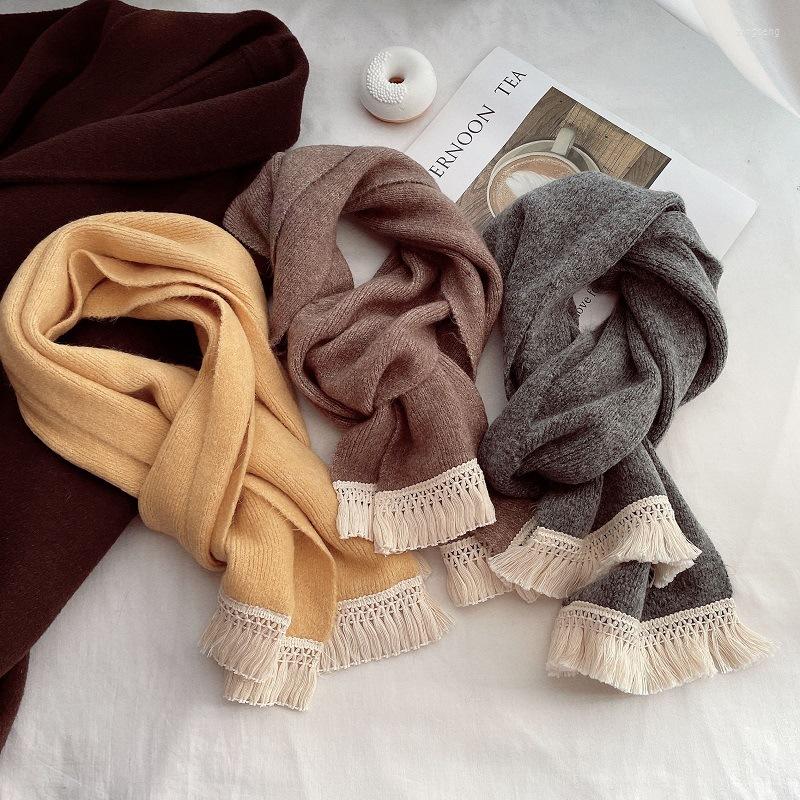 

Scarves 2023 Korean Winter Ins Style Imitation Cashmere Women's Scarf Fashion Simple Foreign Small Short Beard