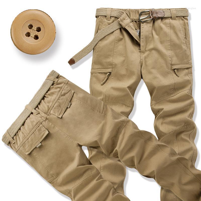 

Men's Pants Men's Work Cargo Loose Waist Trousers High Quality Multi-Pocket Casual Handsome Original Cotton Tactical Overalls, J18 armygreen