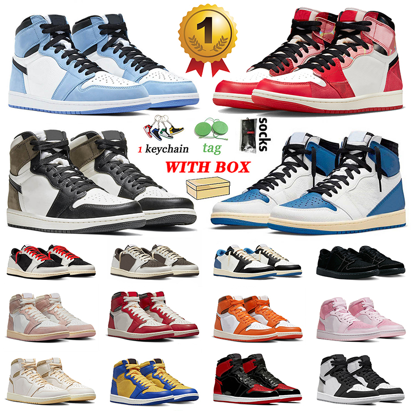 

1s Mens Basketball Shoes Jumpman 1 OG University Blue Spider-Verse Next Chapter Dark Mocha Fragment TS Olive Washed Pink Digital Bred Sneakers Men Women, 30