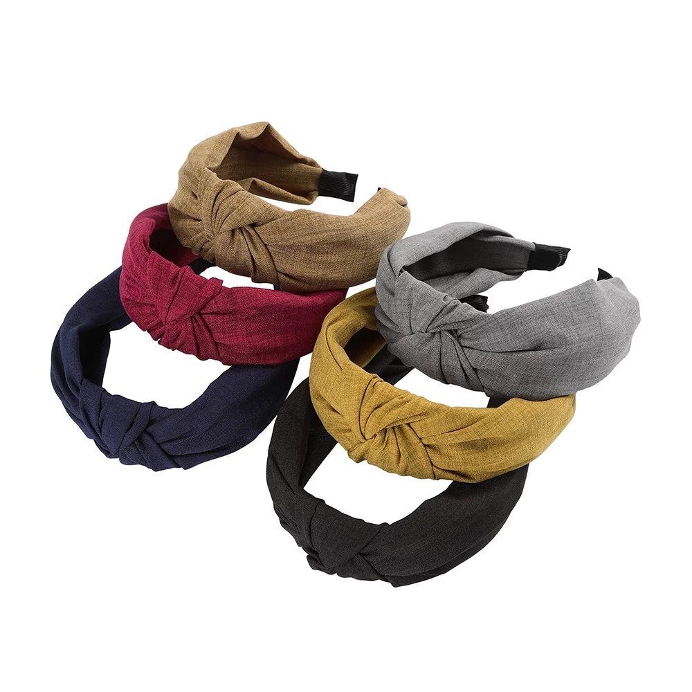 

Headbands Fashion Flax Headband Autumn Winter Hair Bands Bezel Headdress Solid Color Knotting Accessories Women Drop Delivery Jewelr Dhjgo