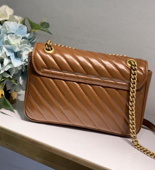 

Genuine leather Designer women bag handbag shoulder bags original box ladies purse wallet metal chain whole clutch4047986, Ivory