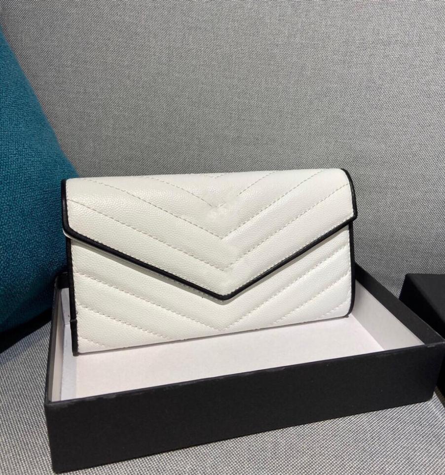 

famous classic women long wallets fashion lady wallet high quality caviar wallet money bag Luxury designer purses genuine leather 4953704, Black