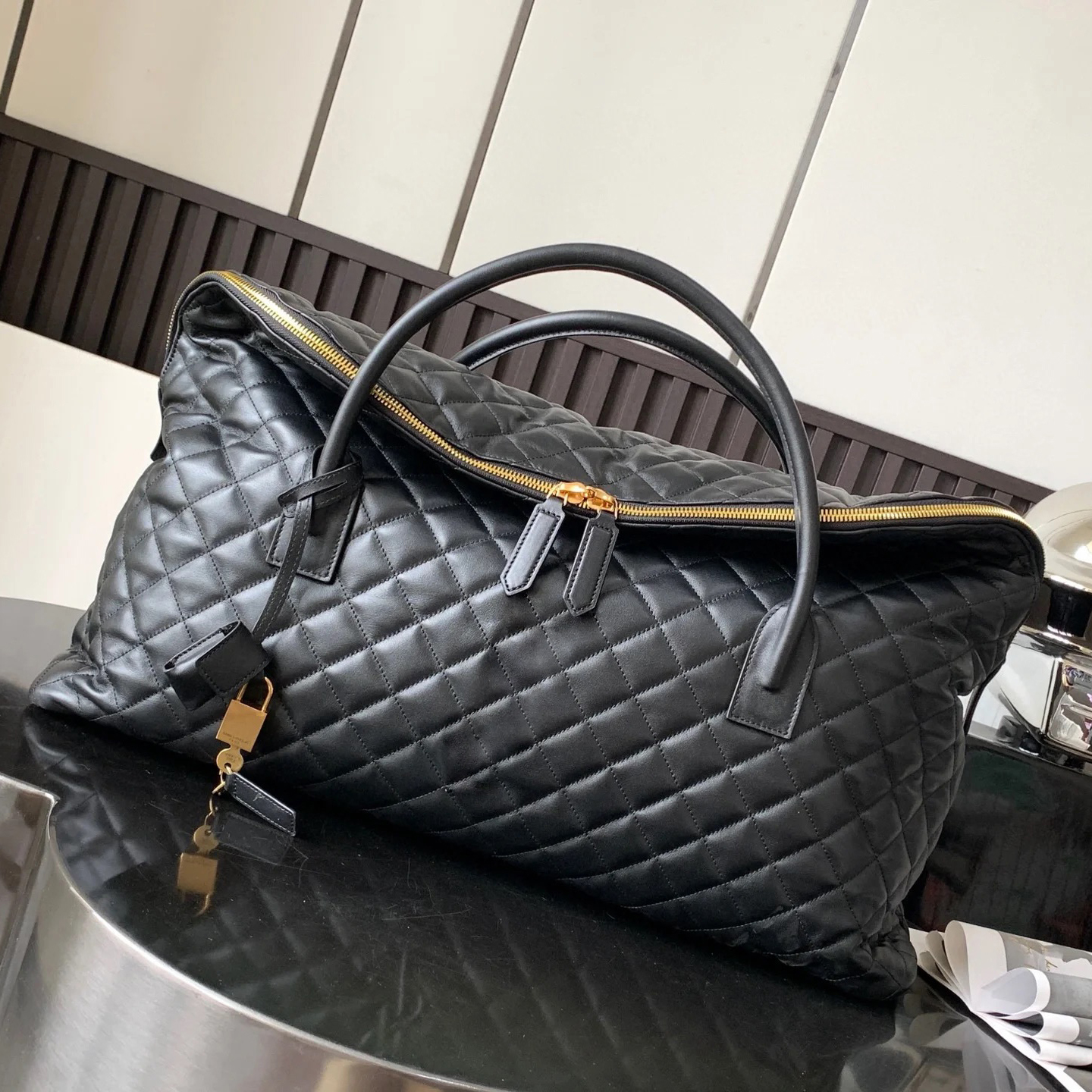 

lady travel bag oversized duffle bag cross body Designer handbags shoulder hobo es quilted Zipper Genuine leather Beach Bags Women's mens totes clutch Luggage bags, Black