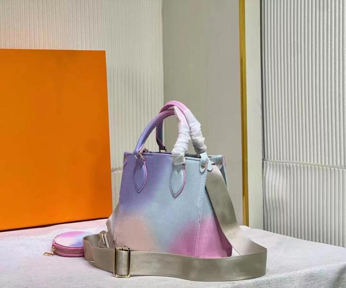 

Classic Tote Bag with Clutch Wild at Heart onthego Shopping Handbag Purse Women Fashion Genuine Leather Shoulder Bags multi pochet9129965, Peach