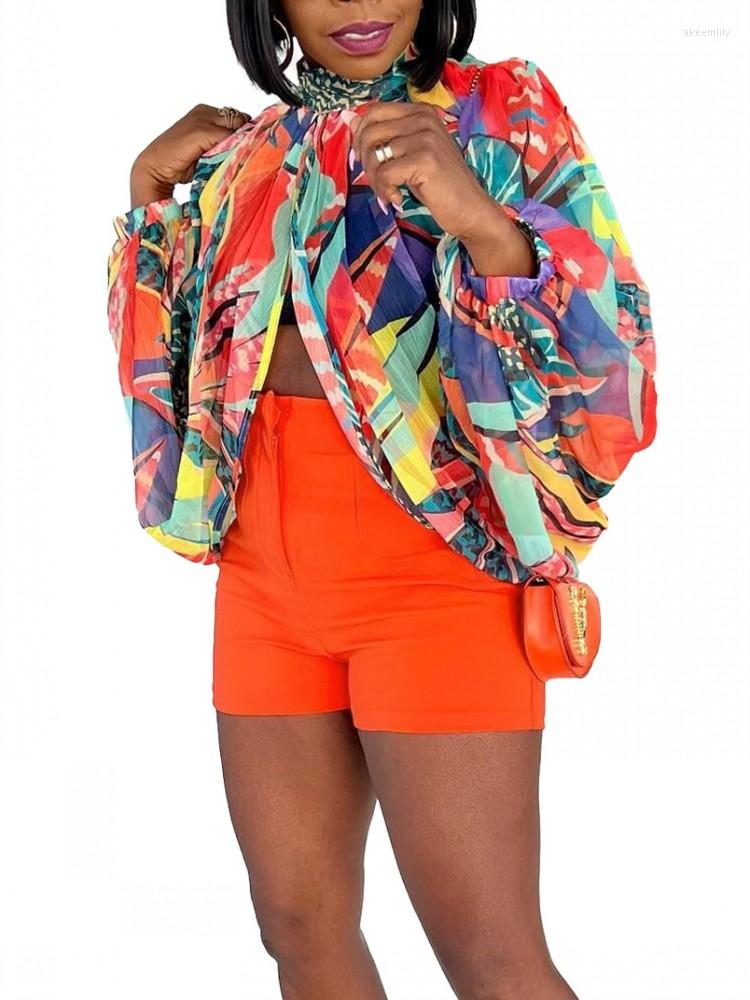 

Women's Tracksuits Sexy Fashion Two Piece Set Women Matching Sets Summer Shorts Printed Strap Hanging Neck Hollow Out Top Pants Suit, Orange