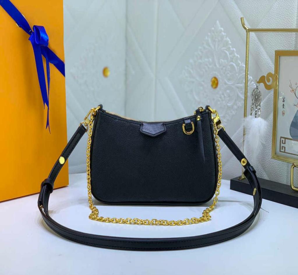 

2022 Fashion Mini Bag Chain Crossbody Short Leather Shoulder Strap Simple Pouch Shoulder Strap Luxury Designer Bag 810664383148, Black