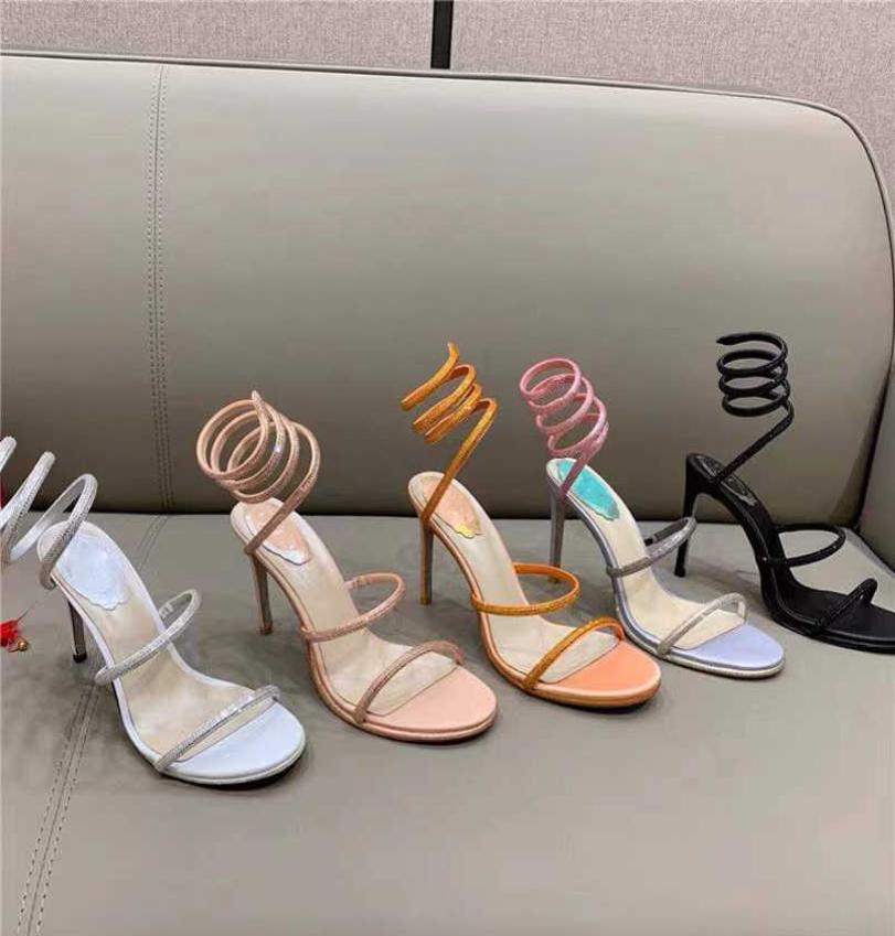 

Cleo crystals decorative stiletto sandals Ribbon combination Rhinestone Ring dress shoes black red evening dress women039s high9562270, Orange