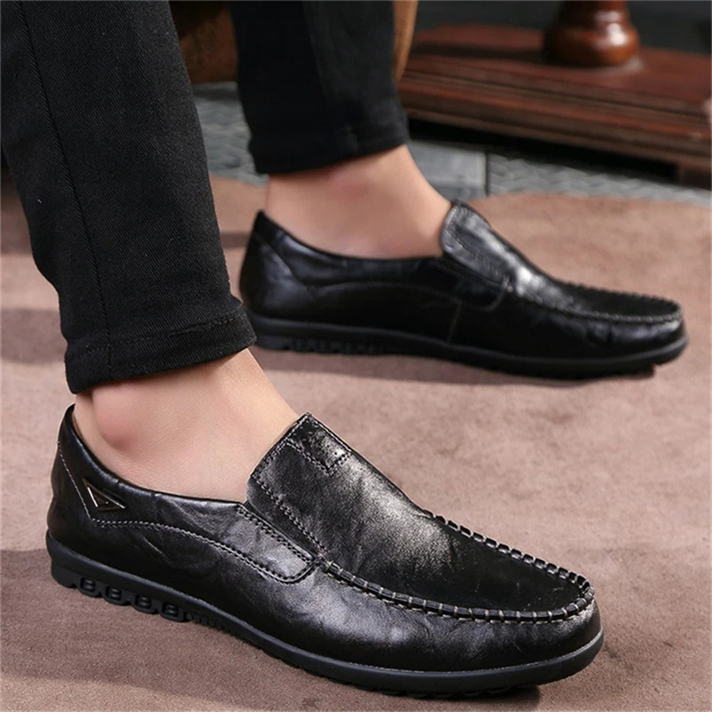 

Genuine Leather Men Casual Shoes Luxury Brand 2023 Mens Loafers Moccasins Breathable Slip on Black Driving Shoes Plus Size 36-46 Sneakers21