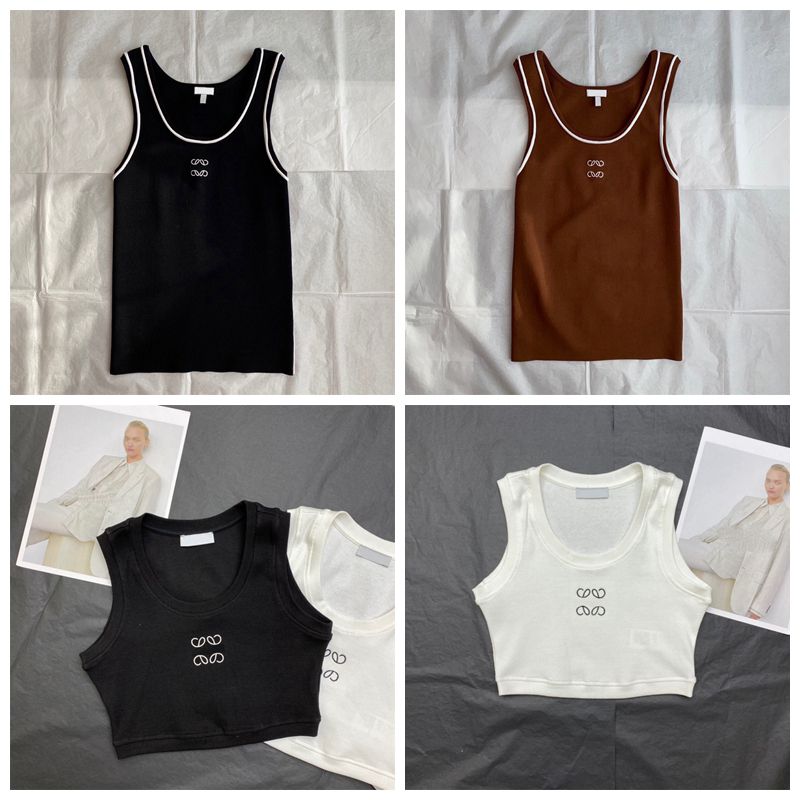 

Womens tank tops crew neck tanks top crop knitting vests fashion women summer sexy tight camis teenager girls designer jumper knitting tees luxury clothes