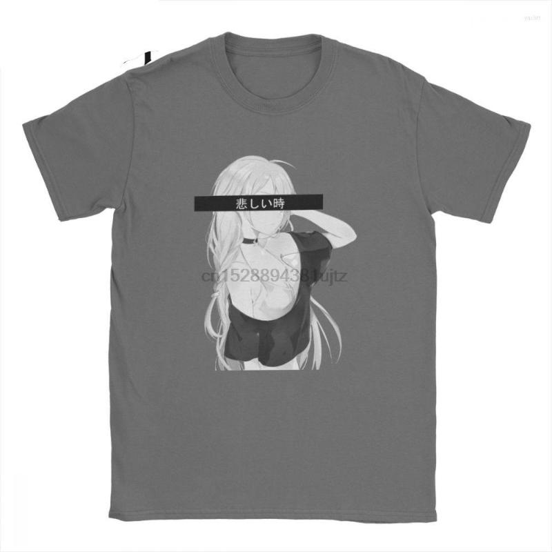 

Men' T Shirts Sexy Sad Anime Girl T-Shirts Men Otaku Fashion Weeb Novelty Pure Cotton Tee Shirt O Neck Short Sleeve Classic Tops, Men-darkpurple