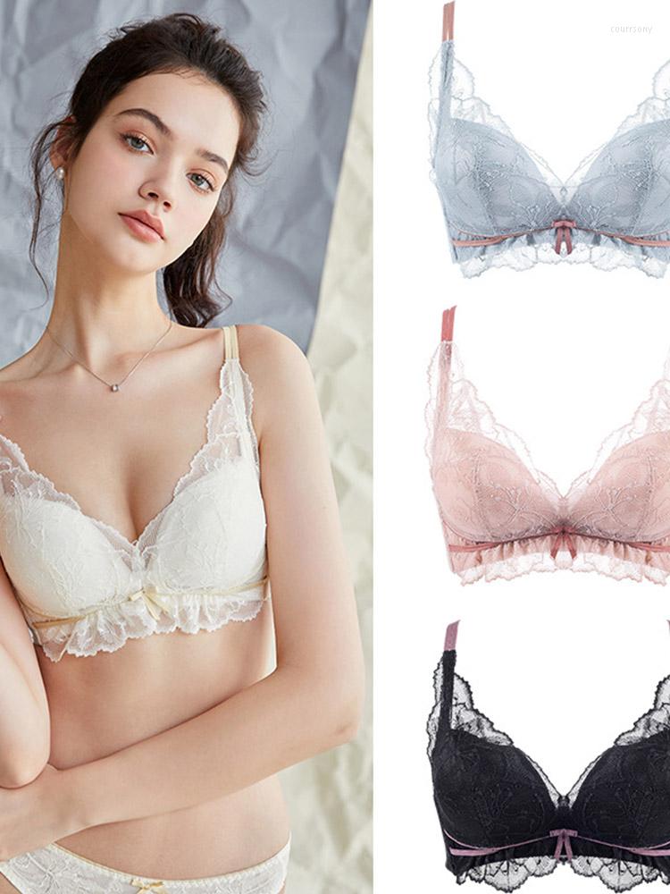 

Bras Lace Underwear Women Small Breast Gathering Thick Bra Sexy To Receive A Second, Black