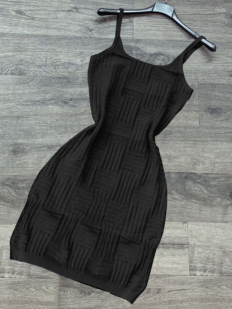 

Casual Dresses HAOYUAN Sexy Knitted Sweater Night Party Birthday Club Outfits For Women Clothes Elegant Sleeveless Bodycon Mini Dress, Green