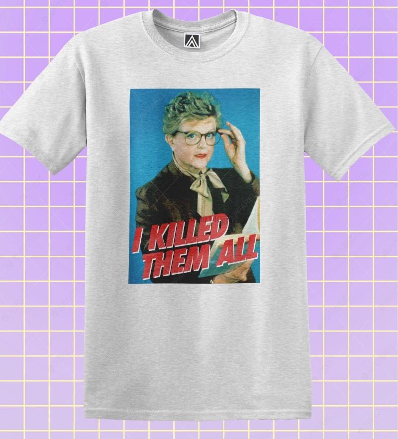 

Men' T Shirts Angela Lansbury I Killed Them All T-Shirt Murder Wrote Tee Fletcher Gay Tv, Men-darkpurple